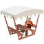Ensemble de table de pique-nique et de banc d'extérieur en bois massif imperméable avec auvent amovible - Convient aux patios, aux jardins, aux terrasses, aux parcs et aux plages
