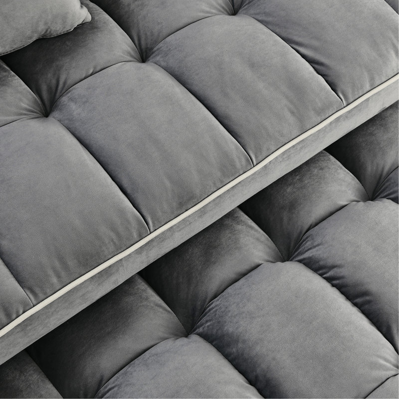 Canapé-lit pliable polyvalent de 55,51 pouces en 3 longueurs, Gris