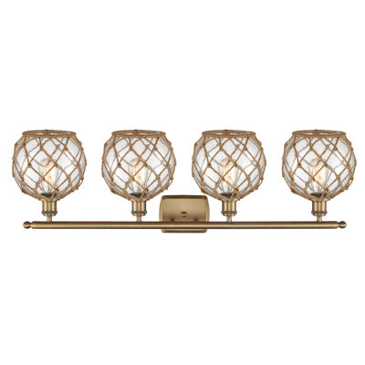 Éclairage de salle de bain à intensité variable 4 lumières Larochelle Farmhouse Rope