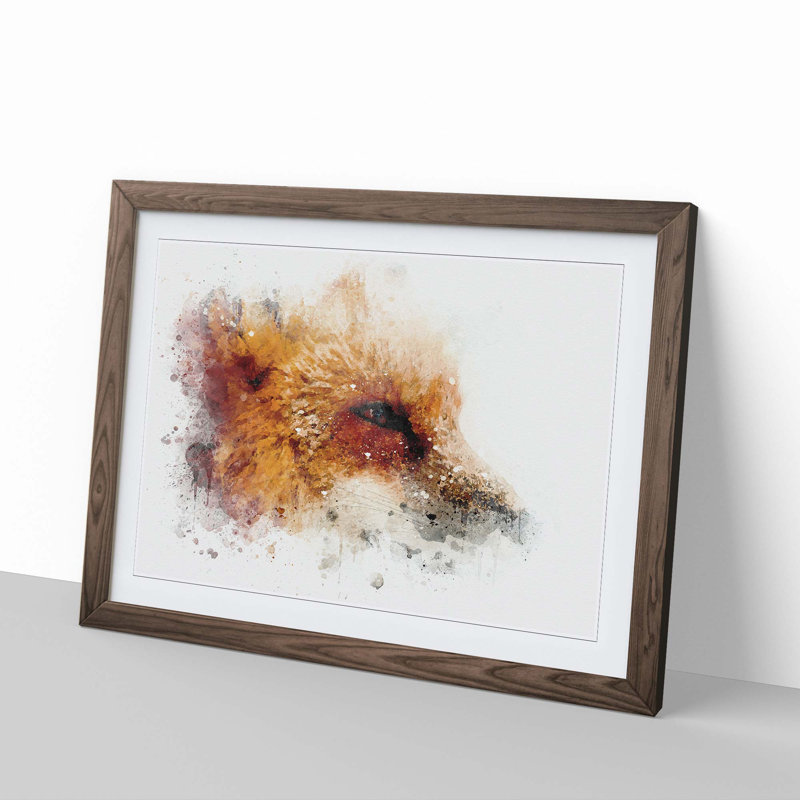 Profile of a Red Fox in Abstract - Framed Print, Walnut, 40cm H x 60cm W x 2cm D