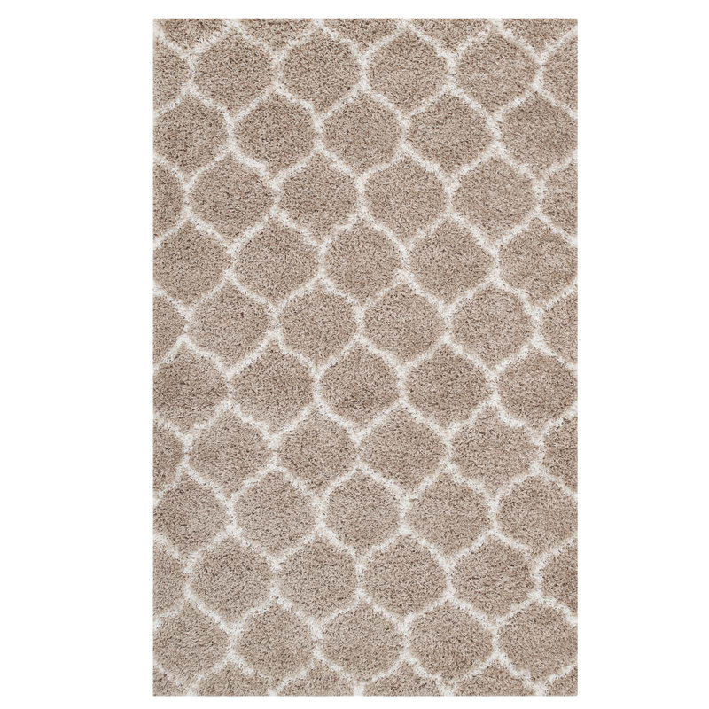 Solvea Moroccan Trellis Shag Area Rug, Rectangle 5' x 8'