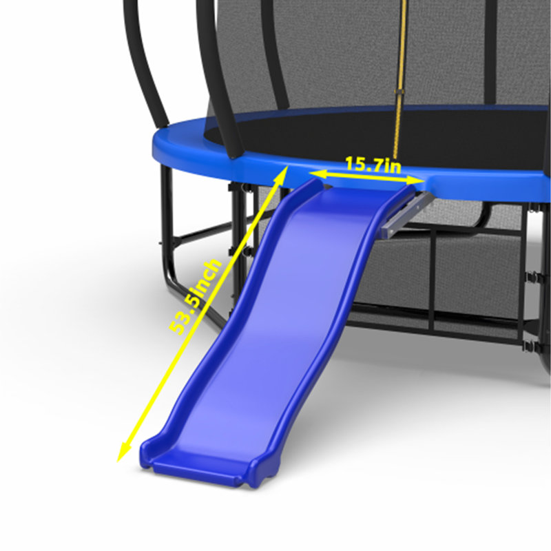 Toboggan de trampoline extérieure, bleue (une simple glissade)