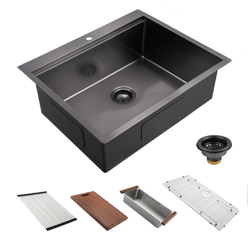 Évier de cuisine encastré de 30 po L x 22 po avec accessoires