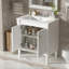 Armoire de meuble-lavabo 30 po avec lavabo en céramique, 30 po, armoire de rangement avec portes à fermeture douce et pieds en bois massif