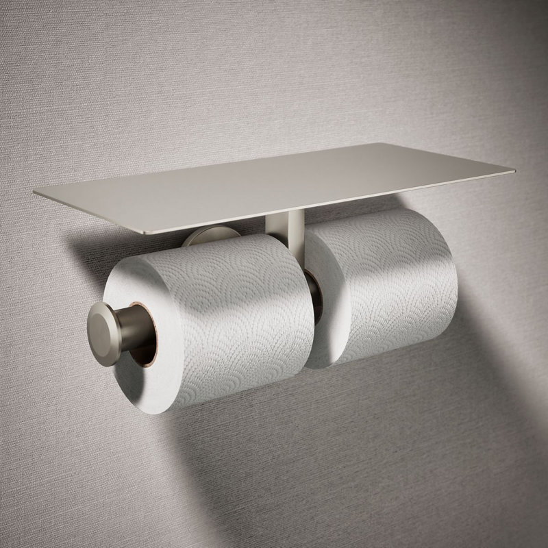 Porte-papier hygiénique double avec composants ™, Nickel brossé