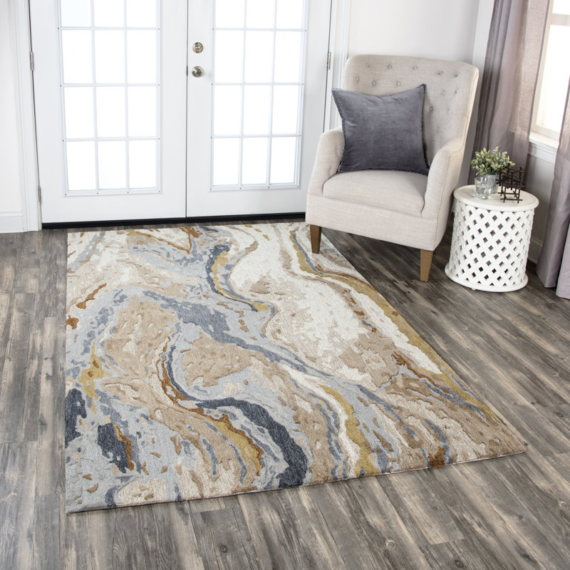 Tapis beige en laine touffeté à la main Stephenson, Rectangle de 10 pi x 13 pi