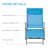 Outdoor Folding Lounge Chair, 7-Position Adjustable Zero Gravity Lounge Chair With Pillow, Portable Reclining Tri-Fold Chaise For Beach, Swimming Pool, Light Blue