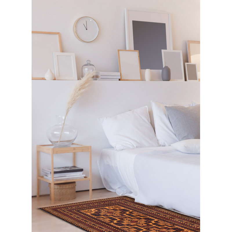 Tapis brun clair Teimani 3 pi 10 po x 6 pi 4 po
