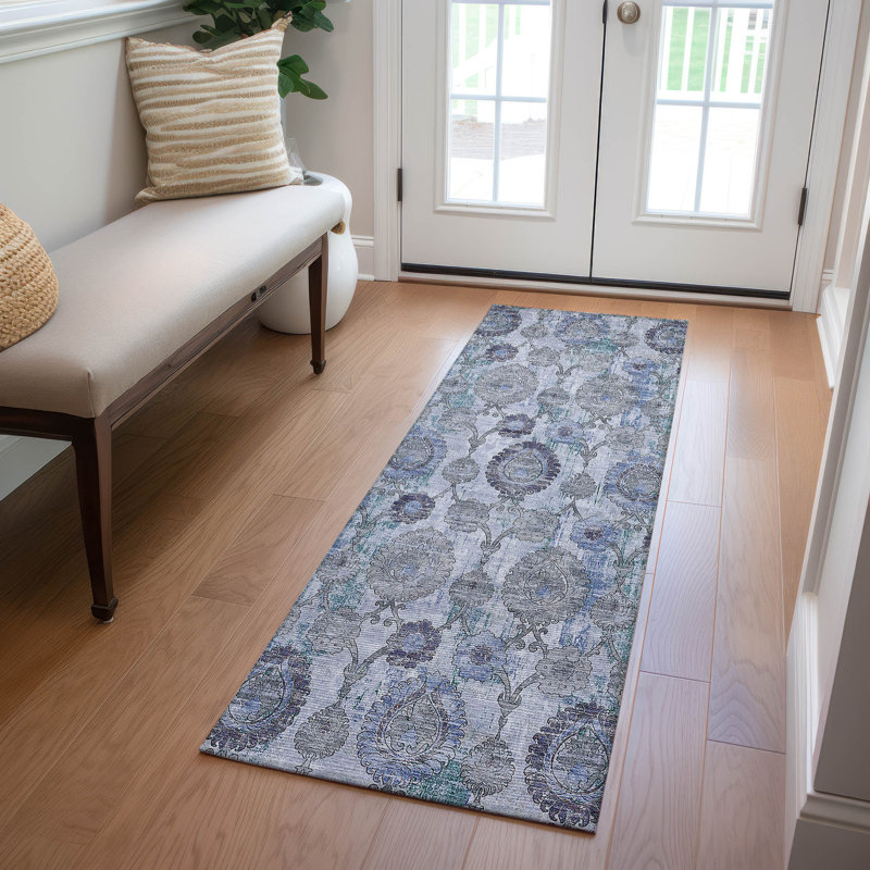 Malchow Washable Damask Indoor / Outdoor Rug, Runner 2'3" x 7'6"