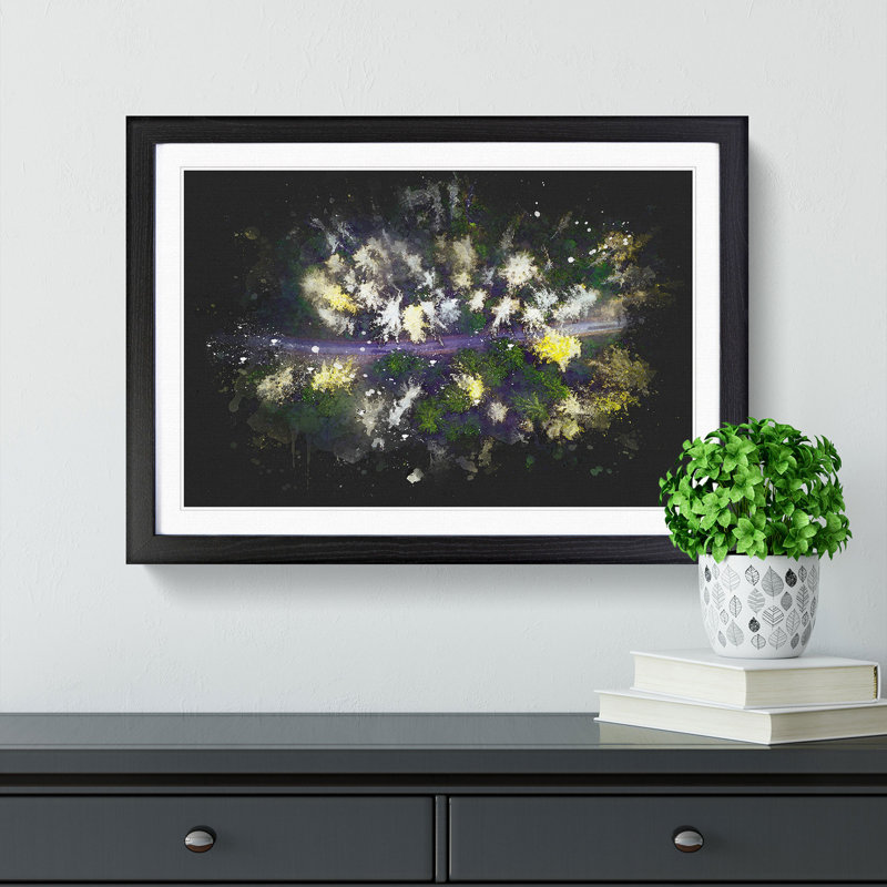 Yellow Forest in Austria - Framed Print, 45cm H x 63cm W x 2cm D, Black Framed