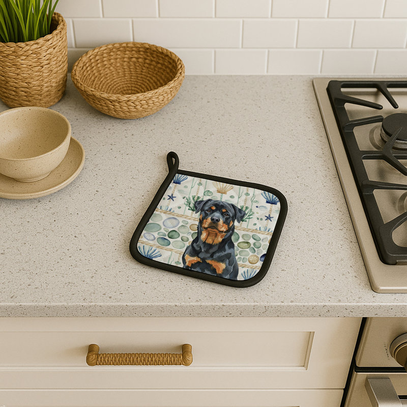 Paire de poignées en verre Rottweiler