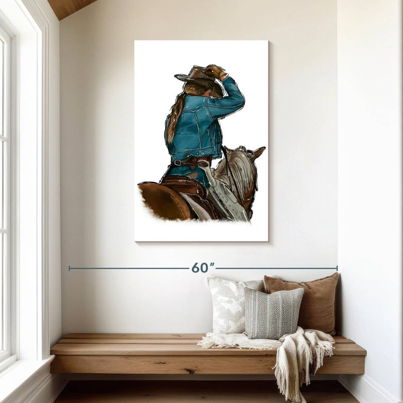 Fille et cheval Lelar, H 45 po x l 30 po