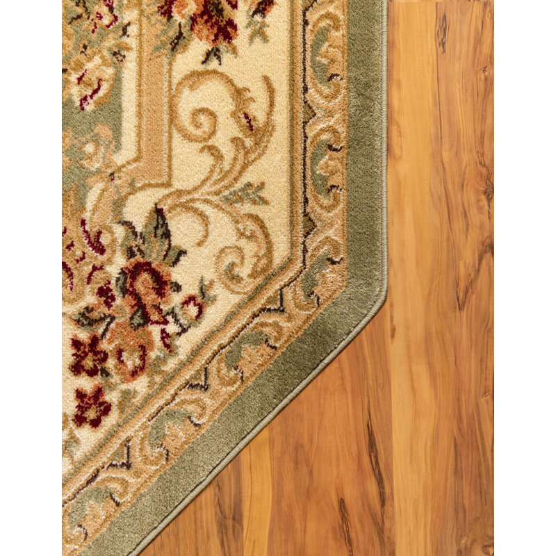 Debora Oriental Area Rug, Octagon 7'10" x 7'10", Green/Beige