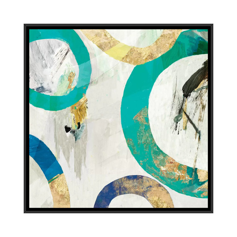 « rings ii », impression sur toile, H 26 po x l 26 po x P 1,5 po, Toile avec cadre noir, Pas de tapis