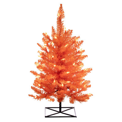 Orange Fir 3' Lighted Fir Christmas Tree