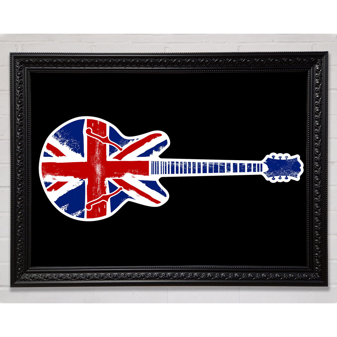 Gitarre Britische Flagge - Einzelner Bilderrahmen Kunstdrucke