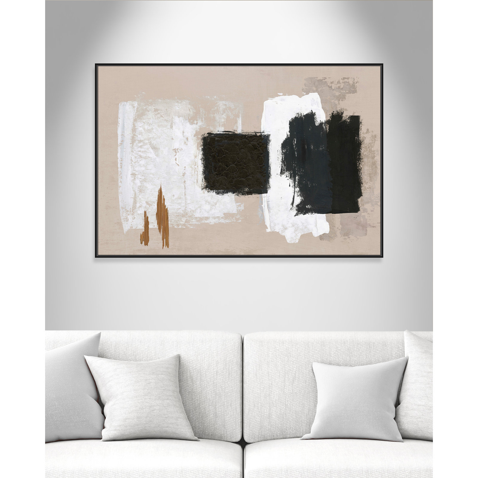 Imone "Golden Slate" Painting, Black, 41.5" H x 61.5" W