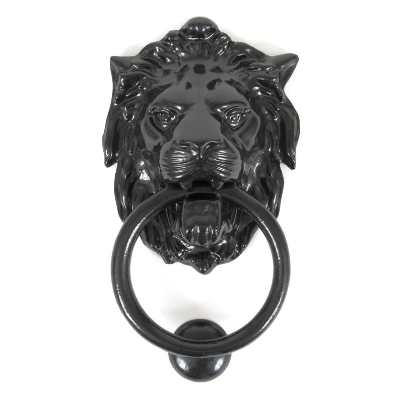 Lion's Head Door Knocker, Black