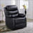 Recliners with Power Recline, Pillow Top Arms | Black Synthetic Leather | Wood Frame-256020737