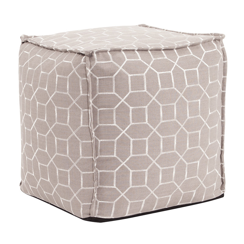 McBride Upholstered Pouf, Slate