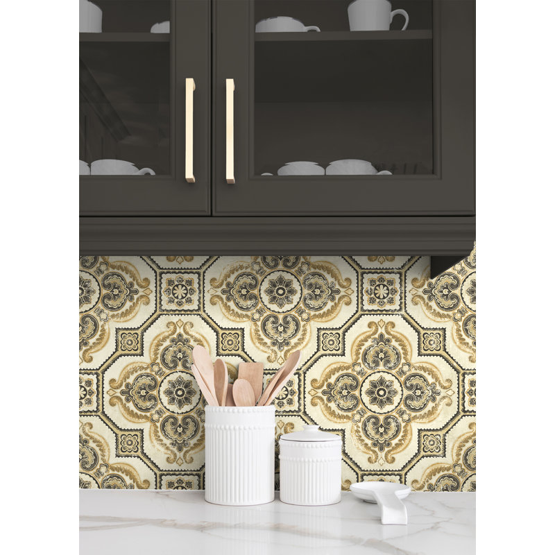 Geometric Shapes Roll, Metallic Golden Rye/Espresso