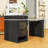 Kitchen Island with Extendable Dining Table, Double-Sided Storage, Power Outlet and Adjustable Shelves-1165304523
