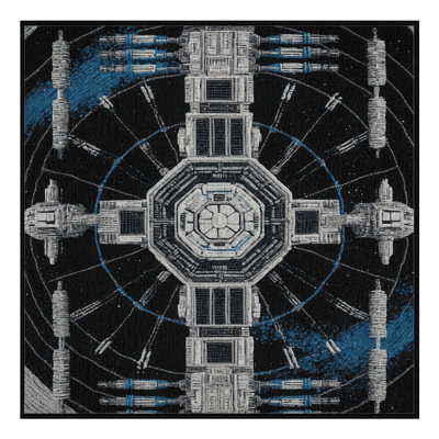 Machine Washable Space Black Area Rug