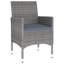  Ensemble de salle à manger de jardin en poly rotin gris moyen durable