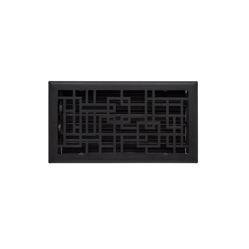 Registre de plancher en acier Baer, Noir, 6 po x 14 po