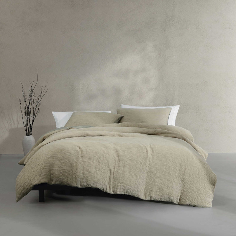Ensemble de housse de couette Calvin Klein, Housse de couette pour grand lit et 2 taies décor, Vert