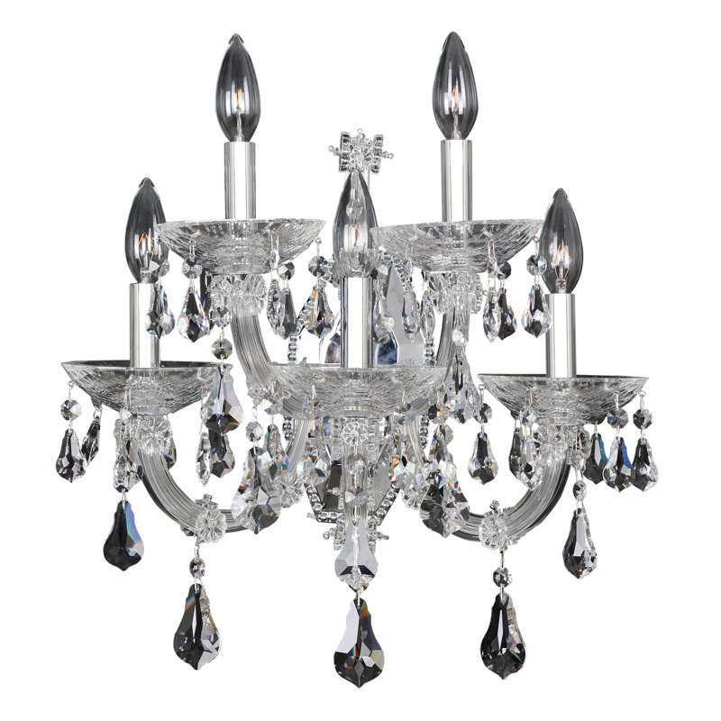 Brahms 5 LT Chrome Wall Sconce Allegri, Firenze Clear