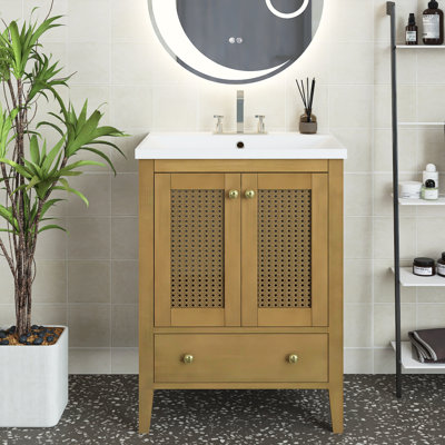 Sosan 24'' Single Bathroom Vanity with Ceramic Top