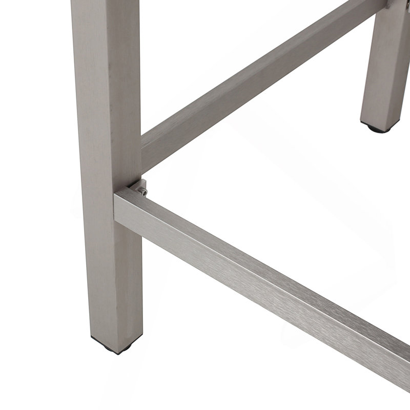 Table de bar d'extérieur avec cadre en aluminium et plateau en verre