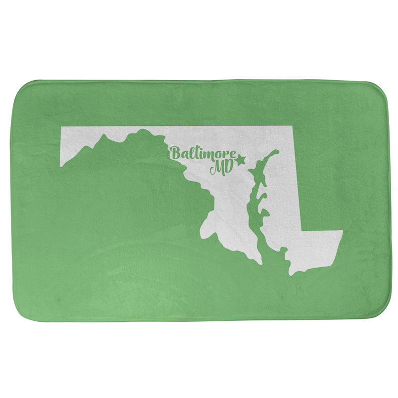 Tapis de salle de bain baltimore maryland, l 17 po x L 21 po, Vert
