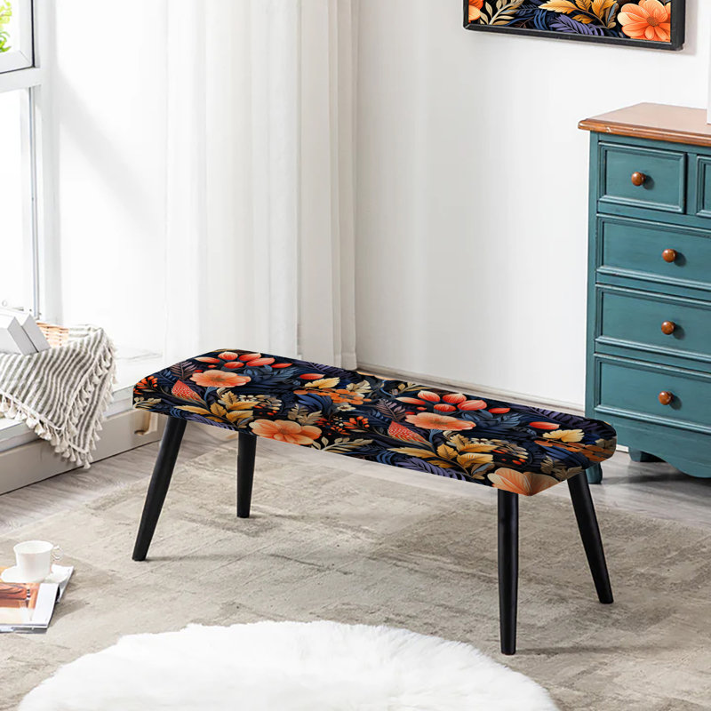 Banc noir rembourré Peach Eclectic Boho