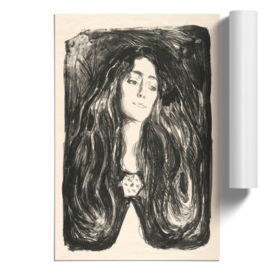 Eva Mudocci by Edvard Munch - No Frame Painting