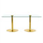 Table à manger ovale classique en or et en verre pour 4 à 8 personnes dans un style minimaliste moderne
