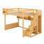 Lit mezzanine en bois avec escalier et garde-robe-2061045638