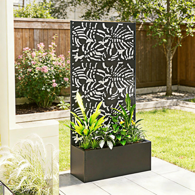 Boîte à fleurs en métal Trellis