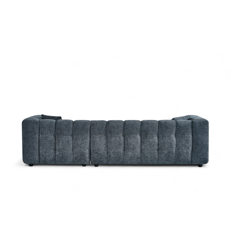 5 Seater Corner Sofa , Without Ottoman, Right Hand Facing, Blue