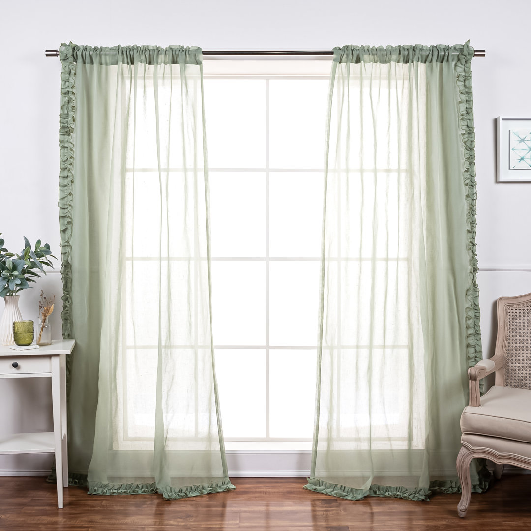 Raphaelle Polyester Semi Sheer Curtain Pair (Set of 2) One Allium Way® Curtain