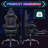 Gaming Chair with Footrest and Massage Lumbar Support, Ergonomic Computer Seat Height Adjustable with 360°Swivel and Headrest, Black