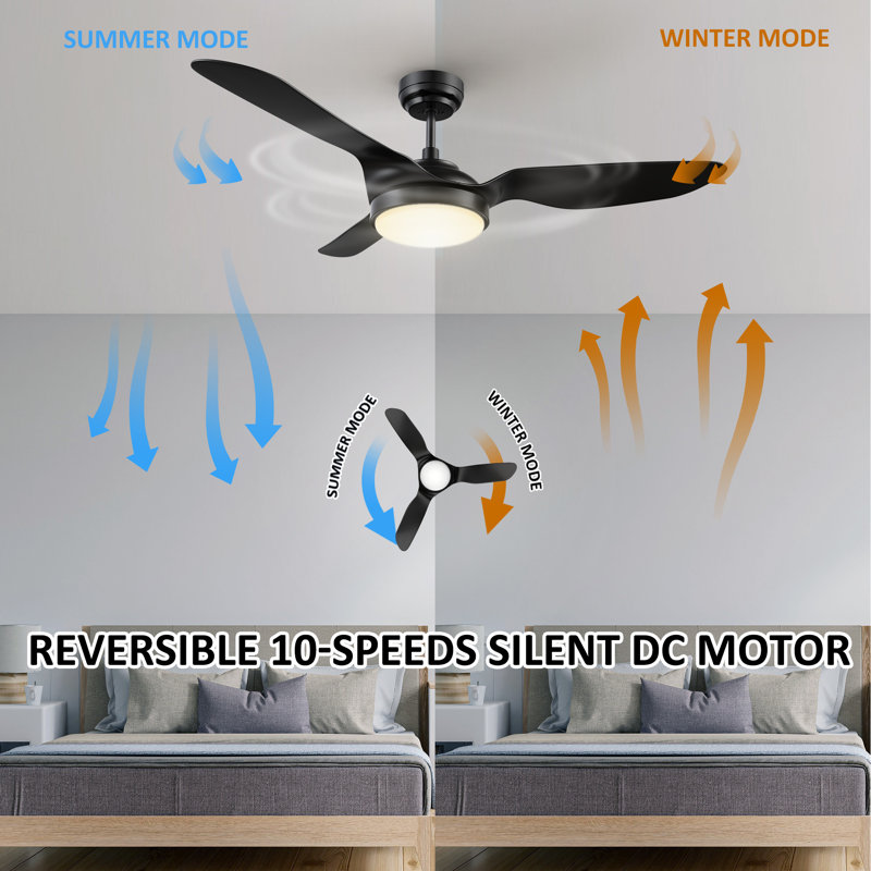 Ventilateur de plafond 52 po avec lumières DEL Miradie