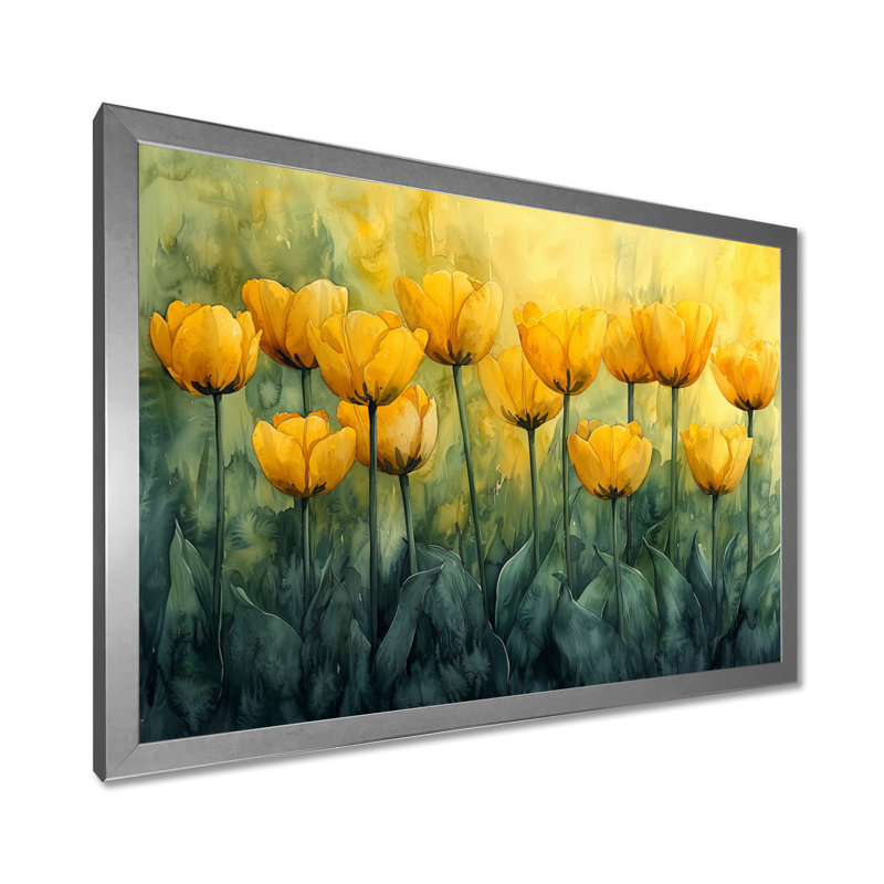 Lundell - Art mural floral, Reproduction encadrée d'une seule photo, Argent argent, H 12 po x l 20 po