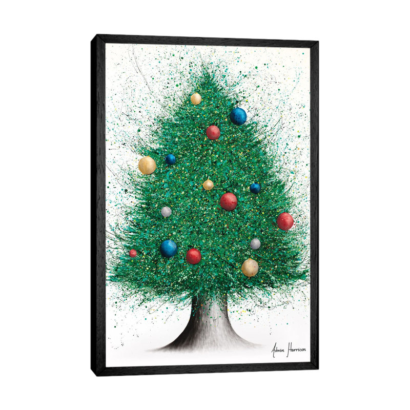 Christmas Tree by Ashvin Harrison - Print on Canvas, Black Framed, 66.04 cm H x 45.72 cm W