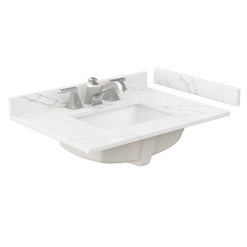 Daria 30'' W Vanity, White, Matte Black, Giotto Quartz