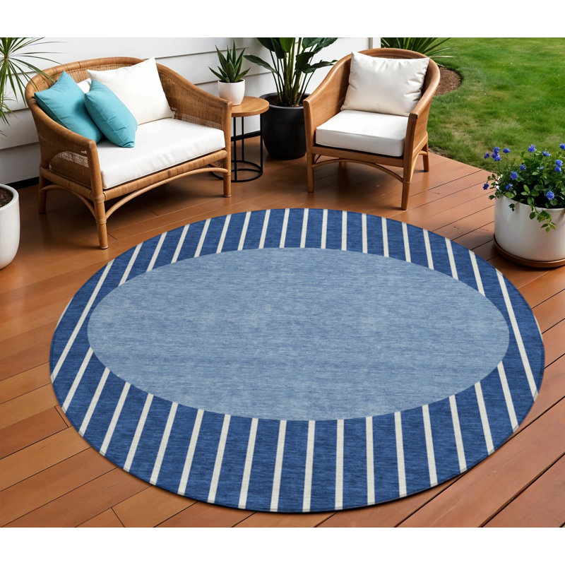 Tapis intérieur lavable rayé 8 pi