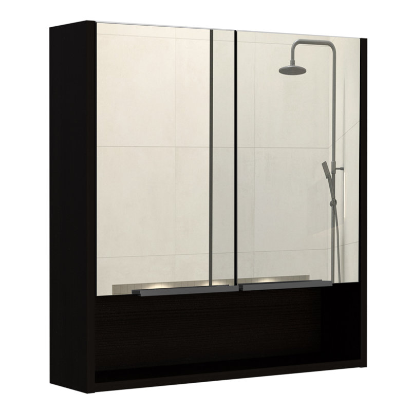 Tucker 2 Piece Bathroom Set, Medicine Cabinet + Linen Cabinet, Black
