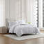 Vera Wang Nebulous Flower Cotton Reversible Grey Duvet Cover Set-1683806383