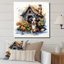 «Puppy Doghouse Blooms II», art mural chien